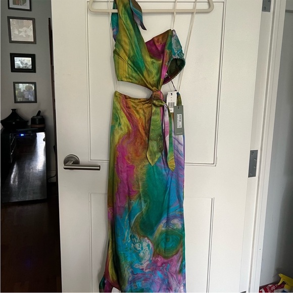 Alemais Irving Knot Midi Dress In Multi - Picture 9 of 9